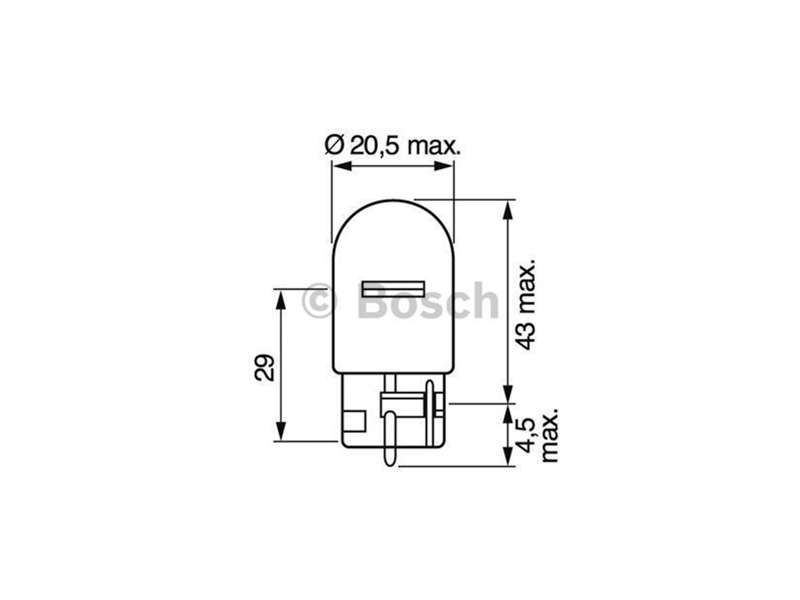 BOSCH Izzó, villogó W21W, W3x16d, 12V, 21W
